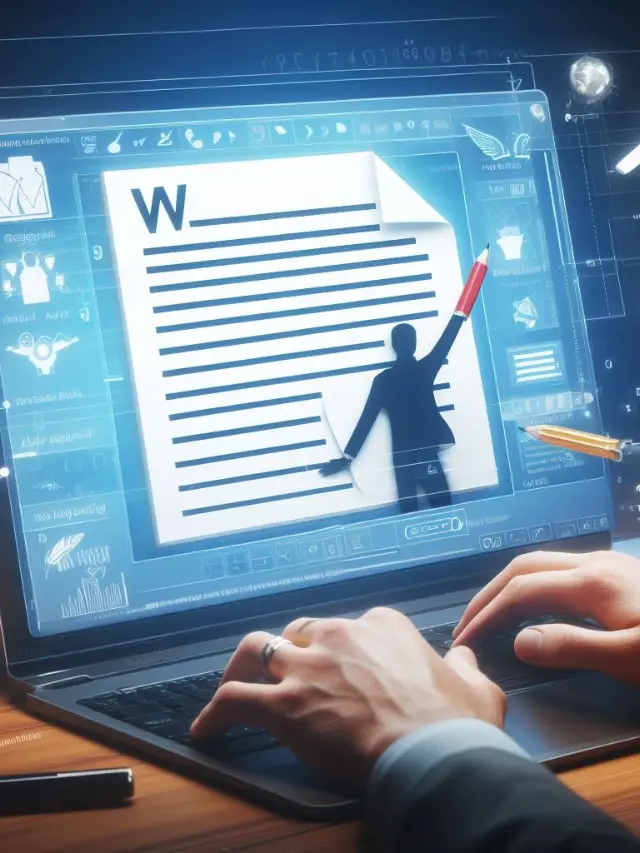 a person using microsoft word software 3d illustration